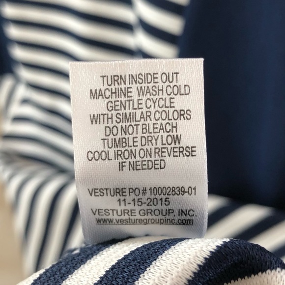 Macy’s Zunie Navy Blue & White Girls Dress A9 - Picture 7 of 7